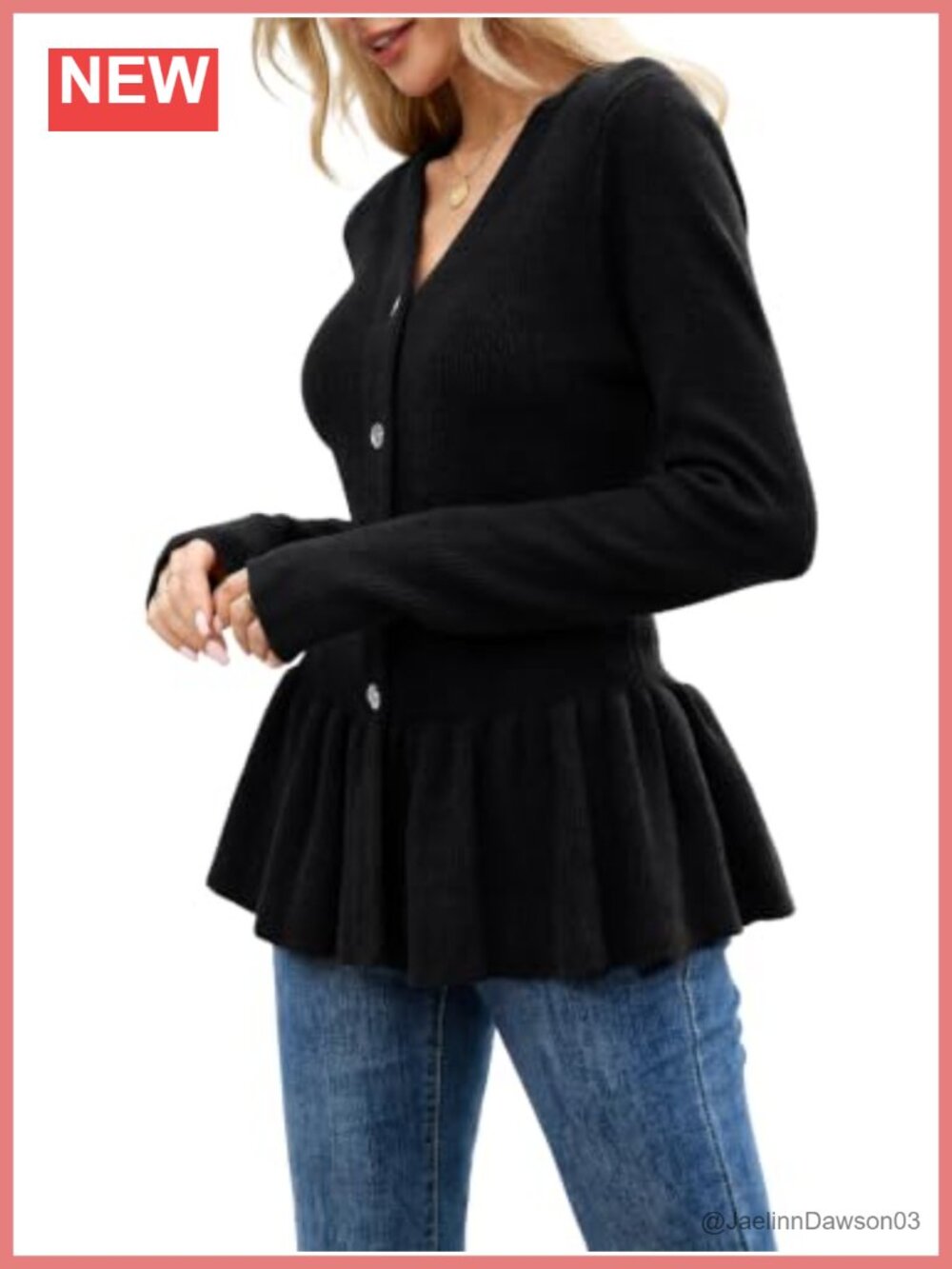 Lightweight Button Down Peplum Cardigan Sweater
